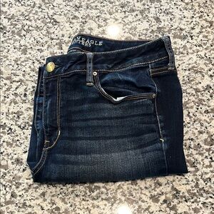 American Eagle Outfitters Women's Dark Blue Skinny Jeans Super Stretch Size 16